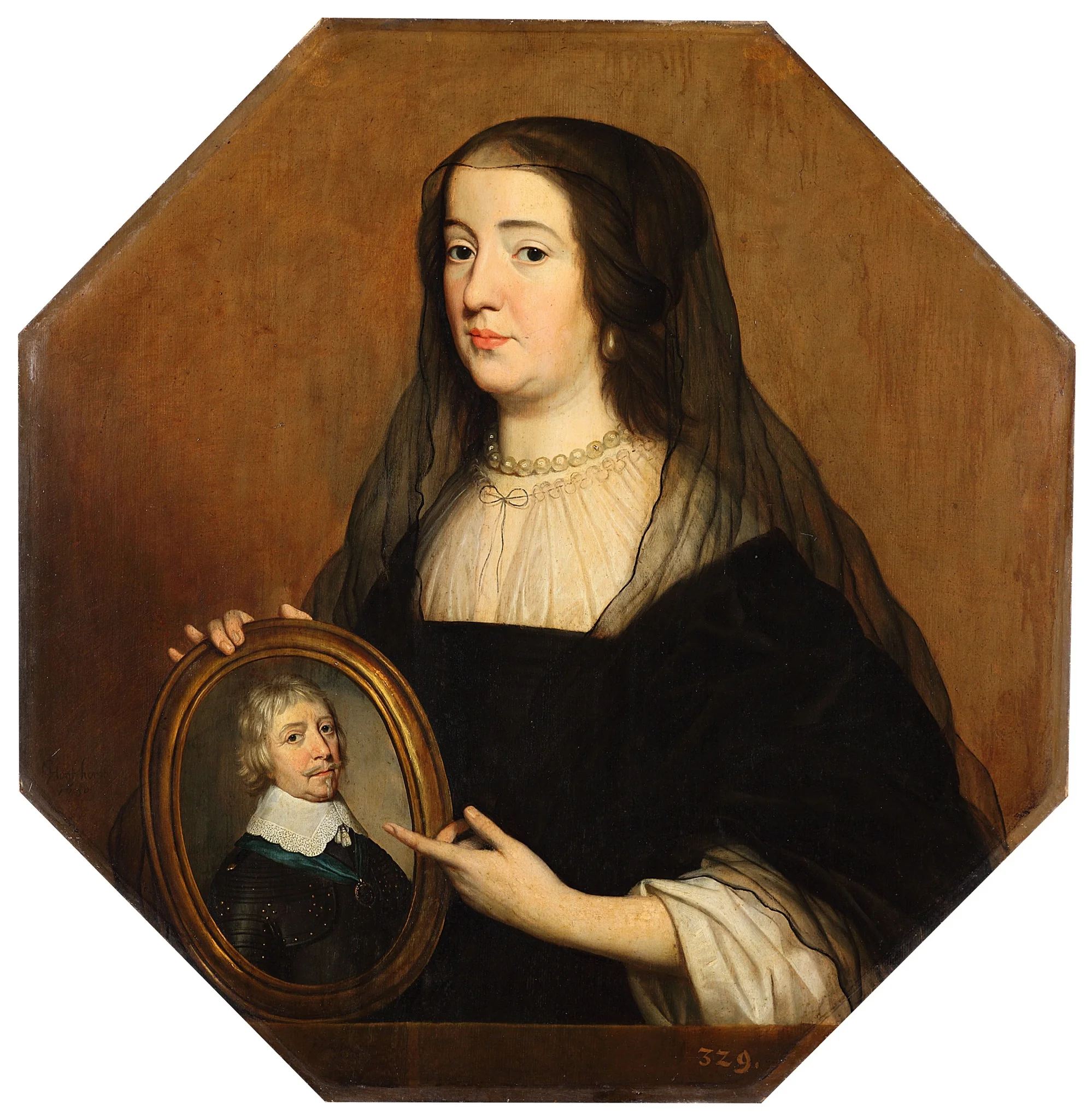 Portrait of Amalia van Solms (1602-1675), detail