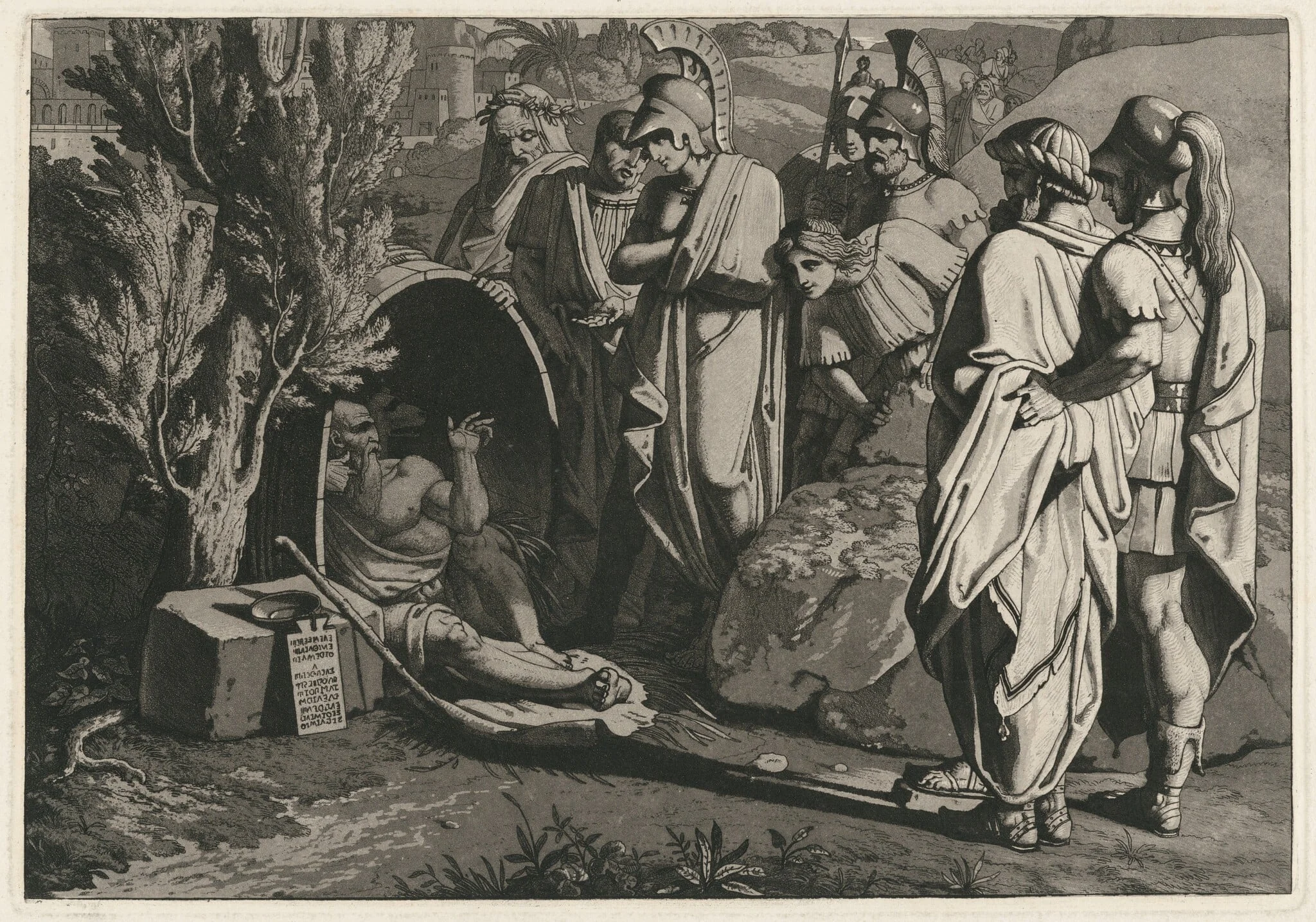 Diogenes in His Tub with Alexander and His Generals, detail