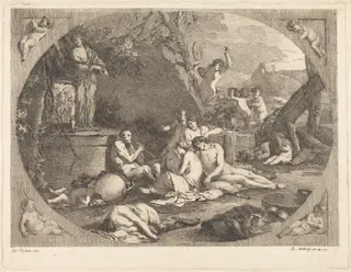 Bacchanal, by Jacob Wilhelm Mechau, ink, 1770