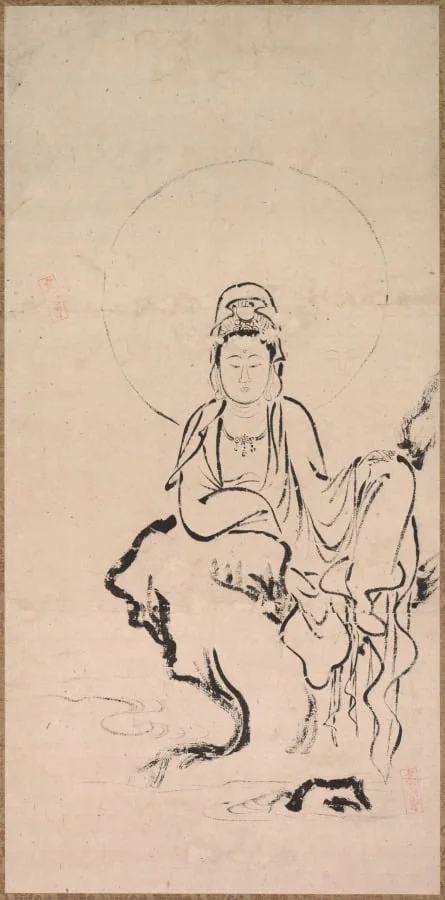 White-Robed Kannon (Byakue Kannon), detail