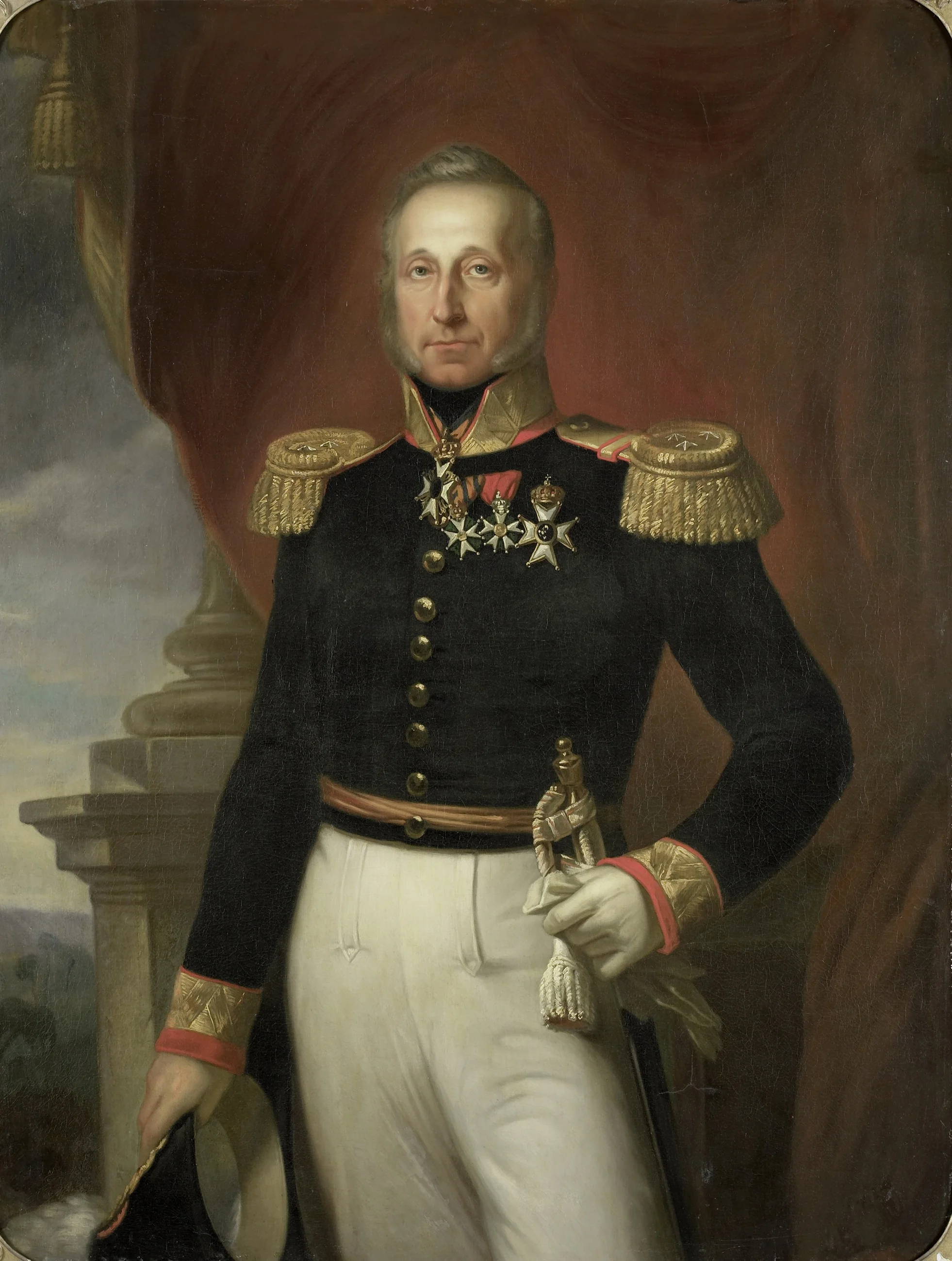 Portrait of Dominique Jacques de Eerens, Governor-General of the Dutch East Indies, detail
