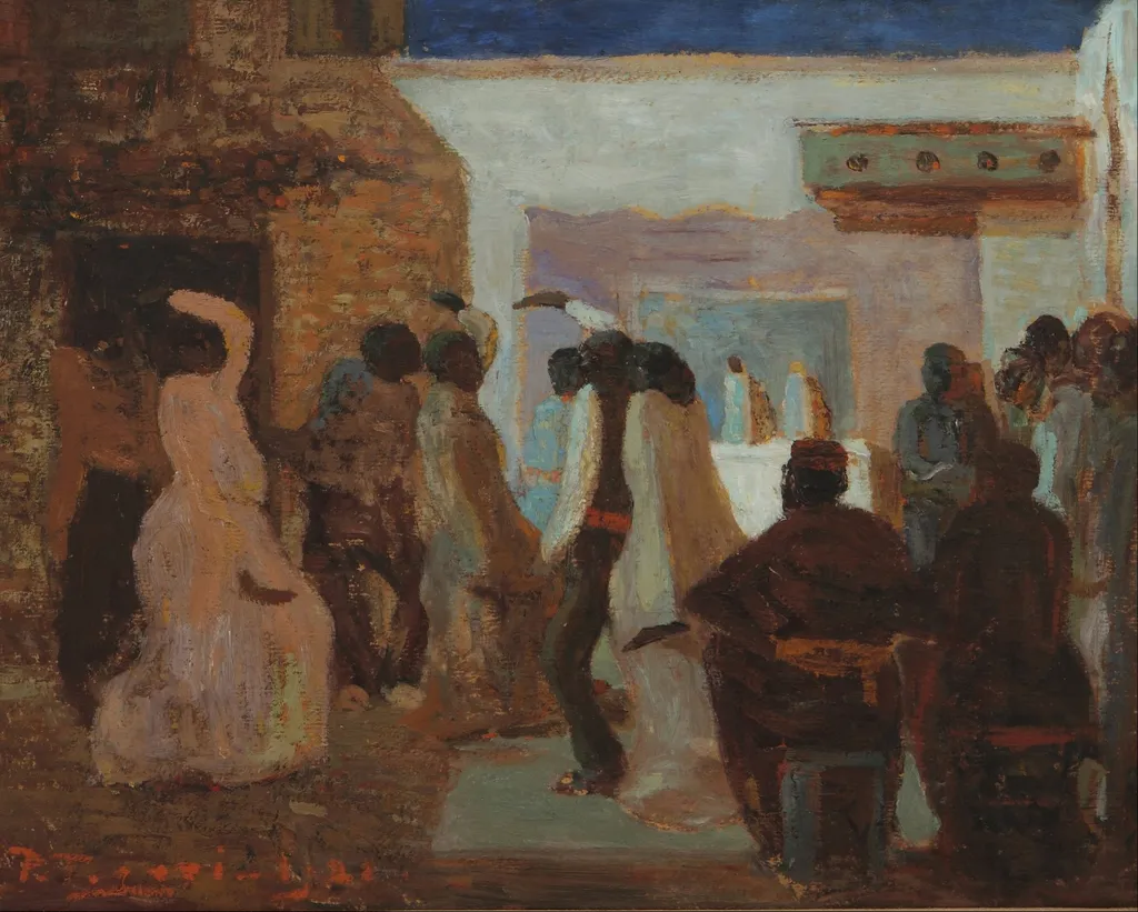 Candombe o Candombe bajo la luna, by Pedro Figari, unspecified, 1922