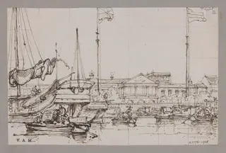 View of East India Company's Factory, Canton, by George Chinnery, 16