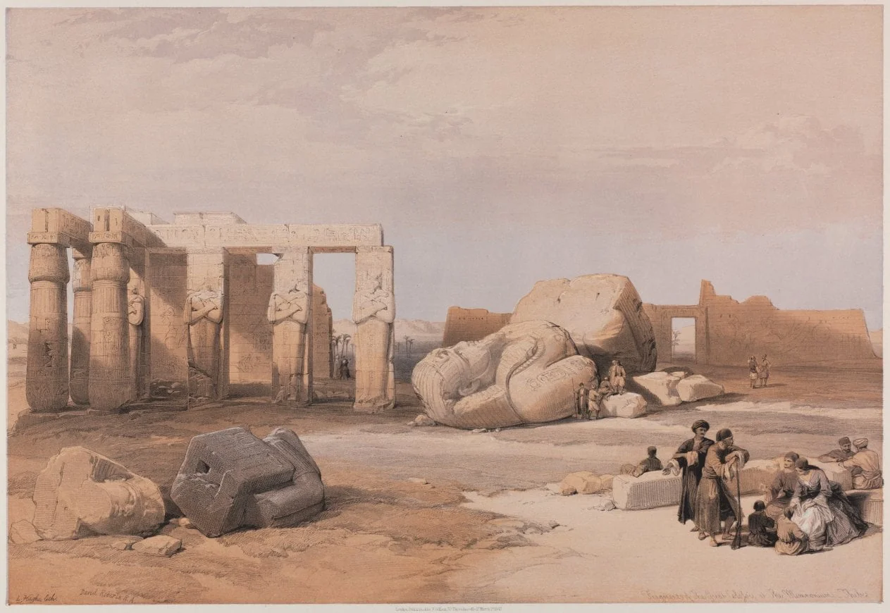 Egypt and Nubia, Volume II: Fragments of the Great Colossi at the Memnonium, Thebes, detail