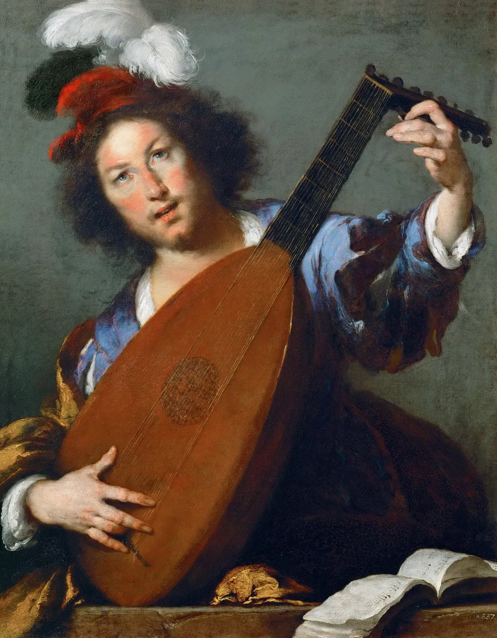 Lute Player, by Bernardo Strozzi, oil, 1630