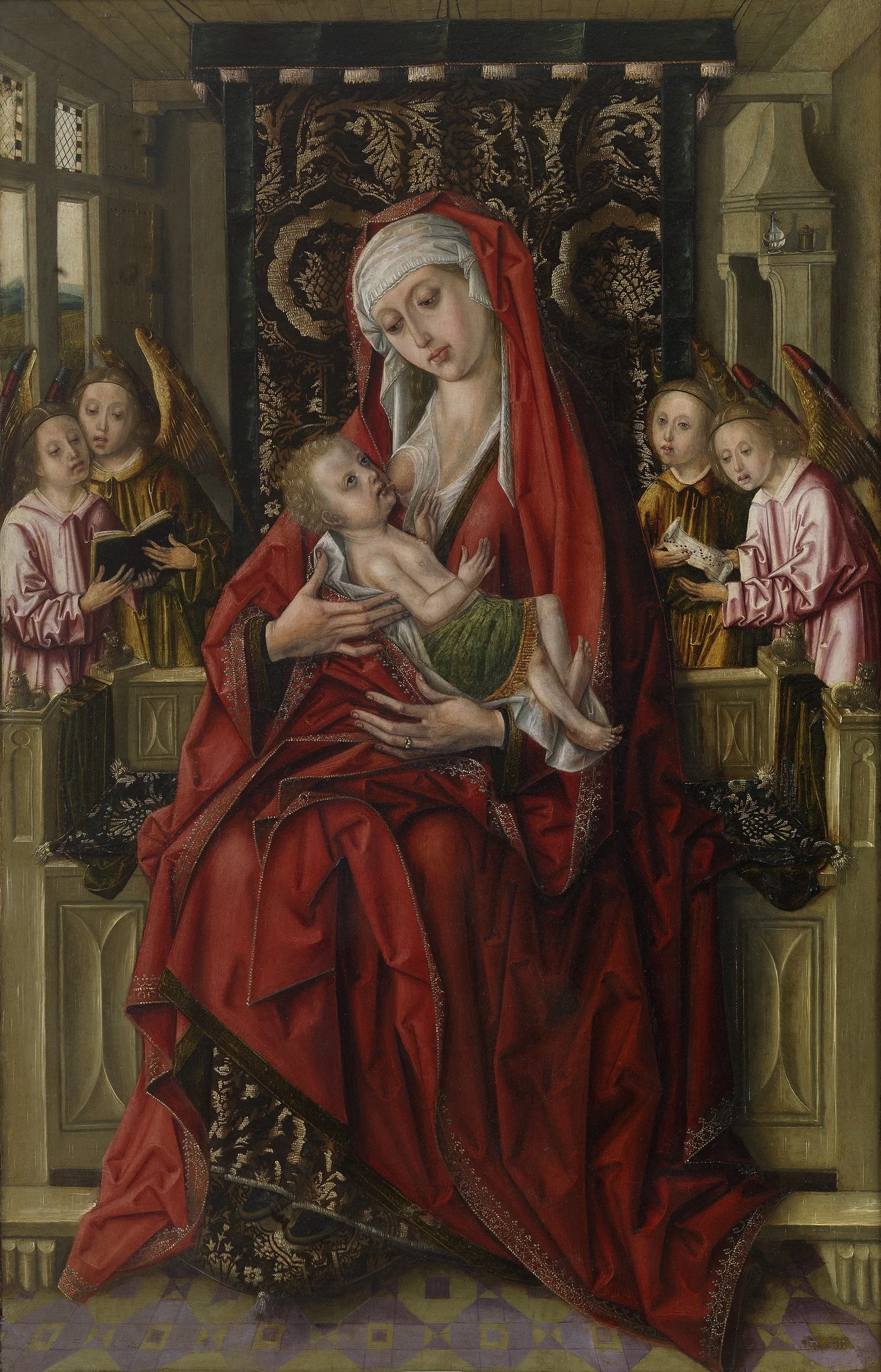 The Virgin Nursing the Child, detail
