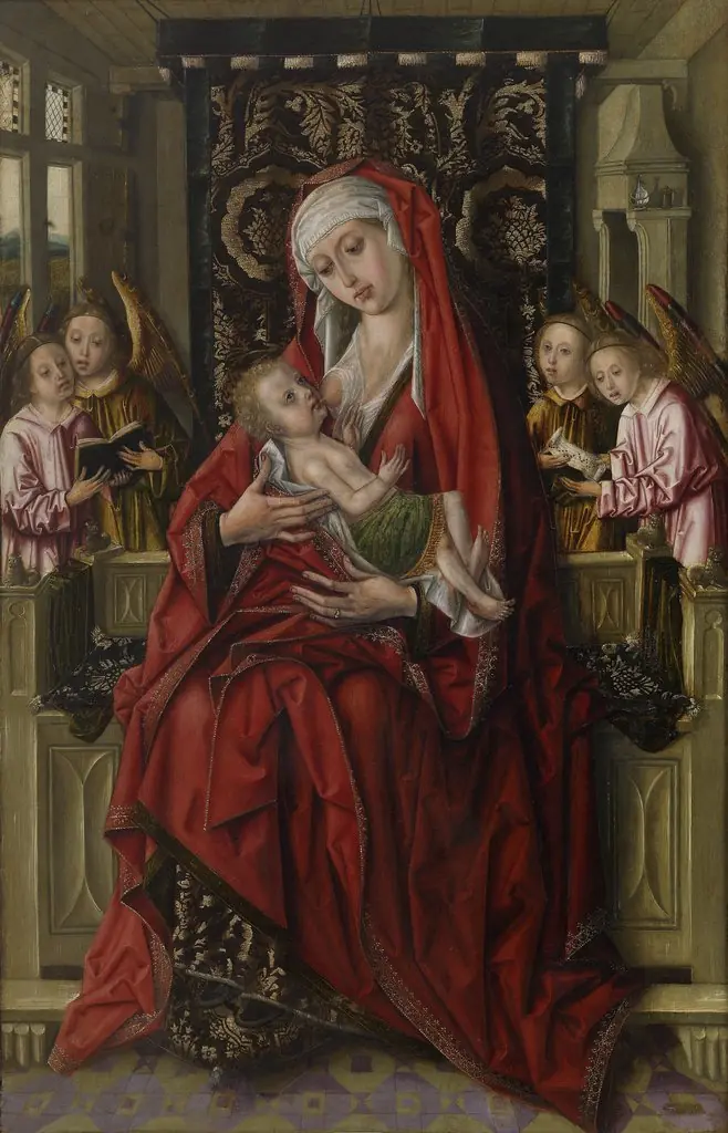 The Virgin Nursing the Child, by Maestro de los Luna, mixed, 1496