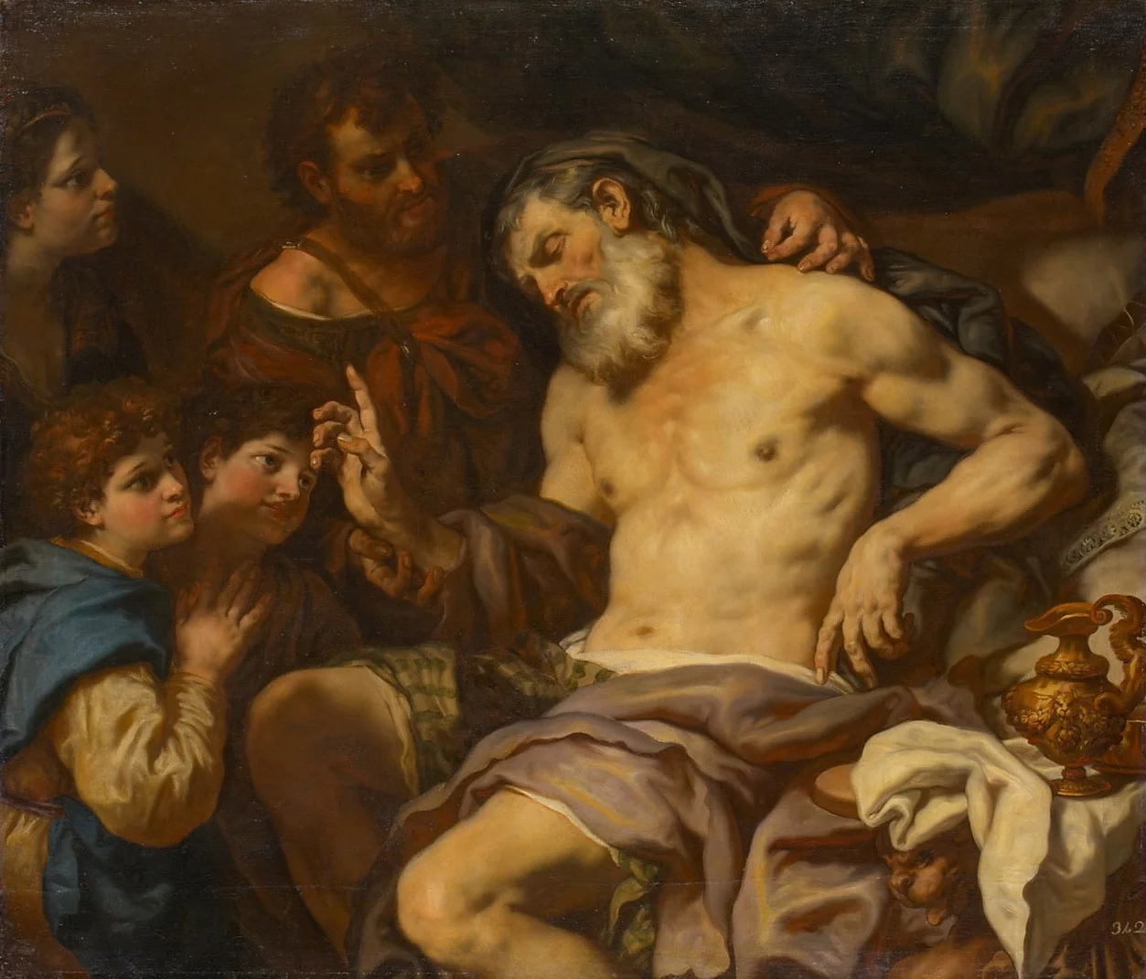 Jacob Blesses Ephraim and Manasseh, detail