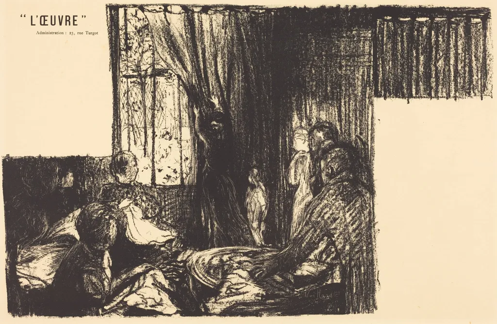 Les Soutiens de la société, by Édouard Vuillard, ink, 1896