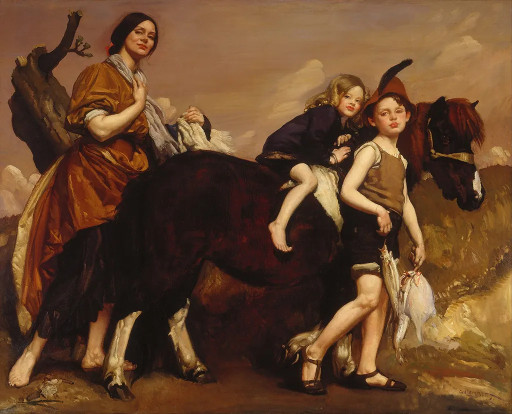 Holiday in Essex, by George Washington Lambert, oil, 1910