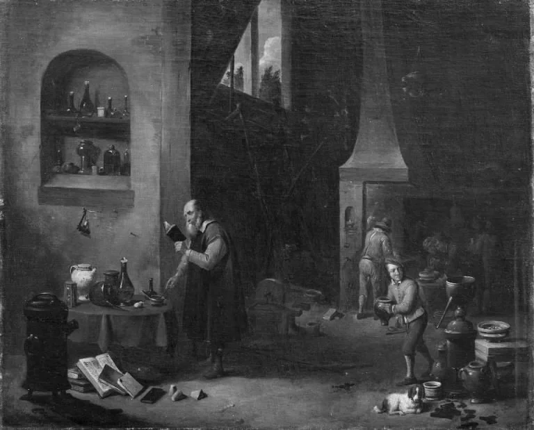 Laboratory Worker in his Laboratory, detail