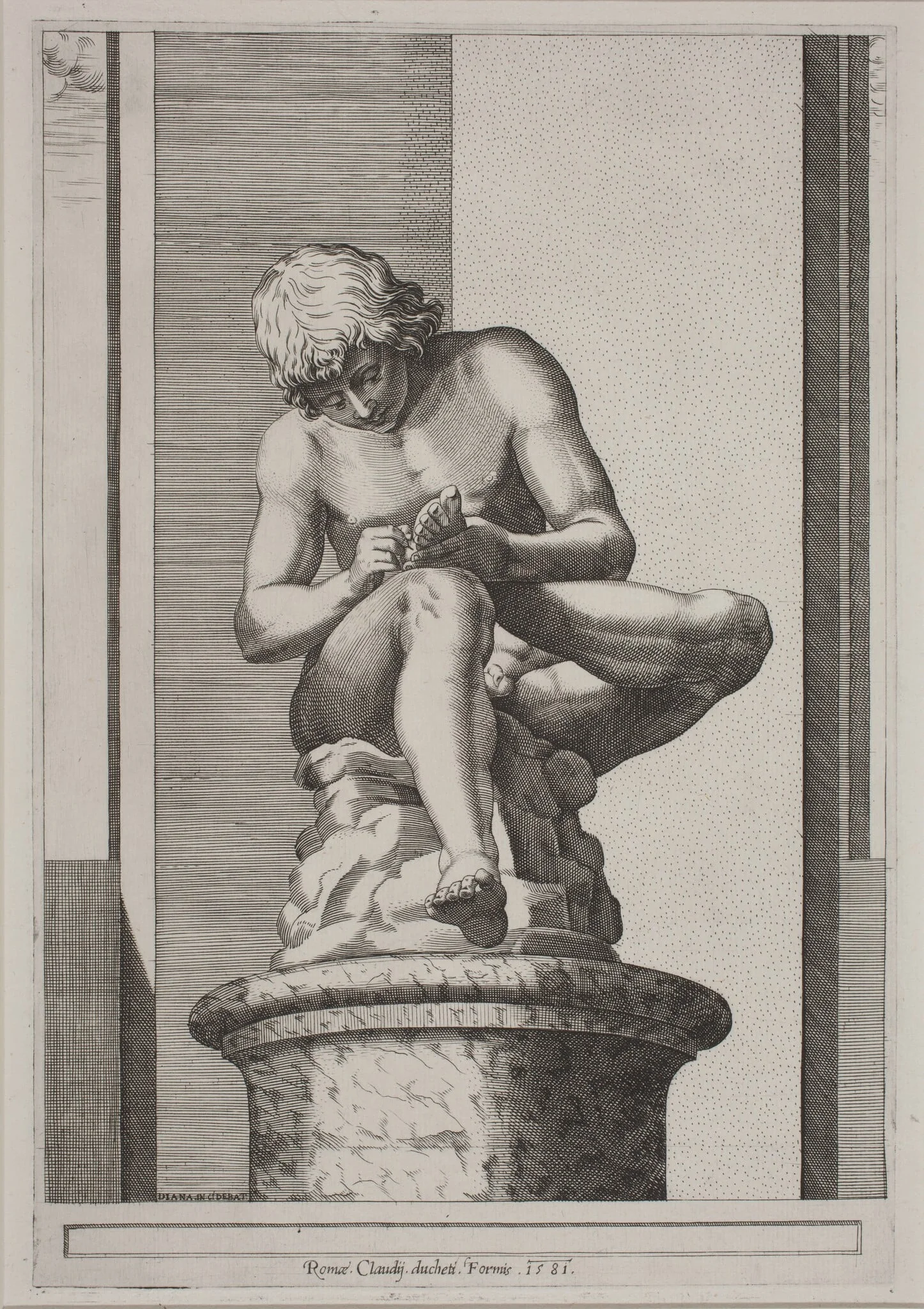 The Spinario, detail