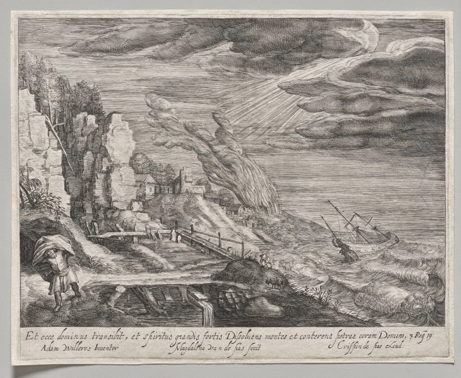 Seashore with a High Sea, detail
