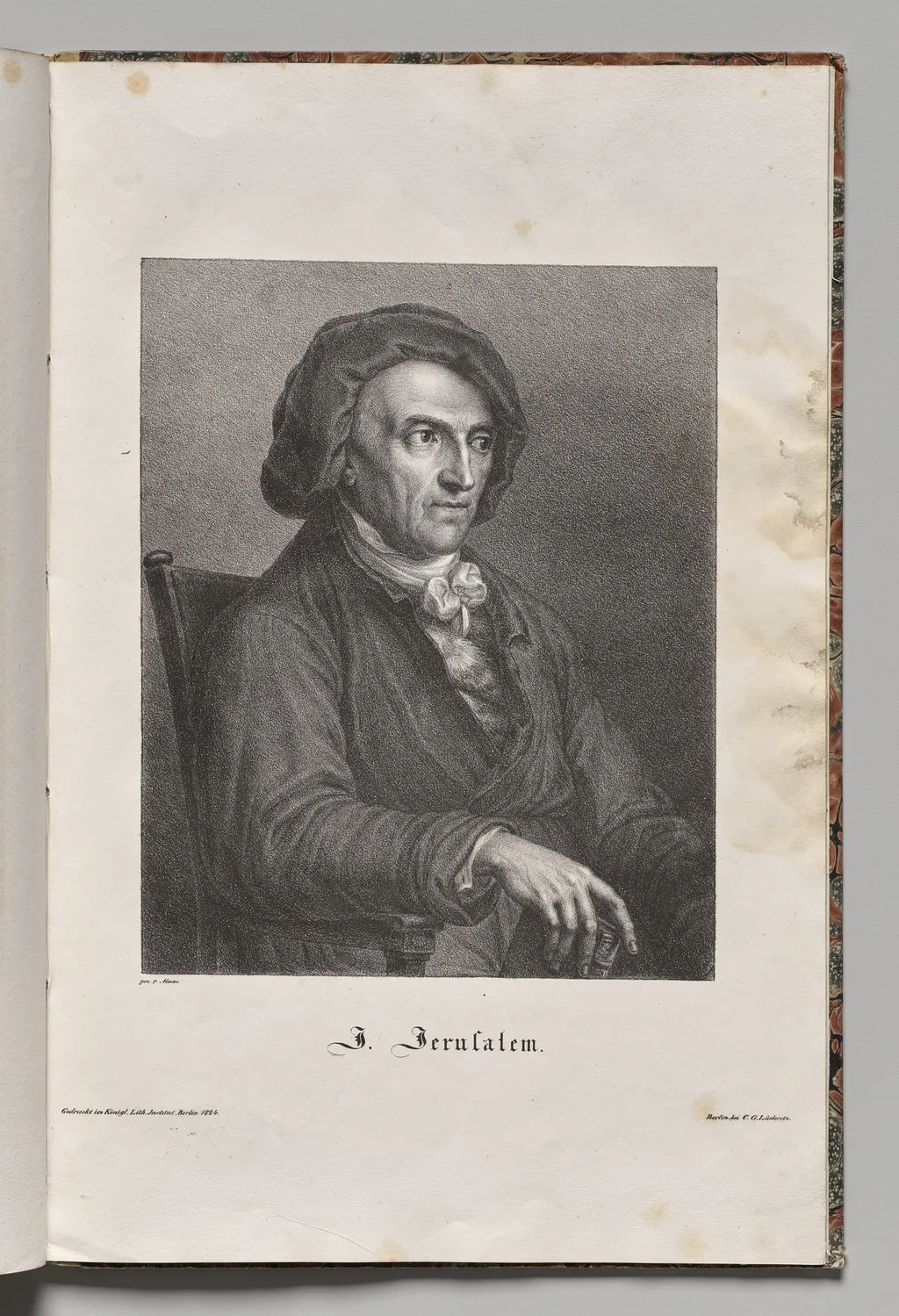 Germany's Famous Authors:  Portrait of Johann Friedrich Wilhelm Jerusalem, by Gustav Karl Friedrich Lüderitz, 1824
