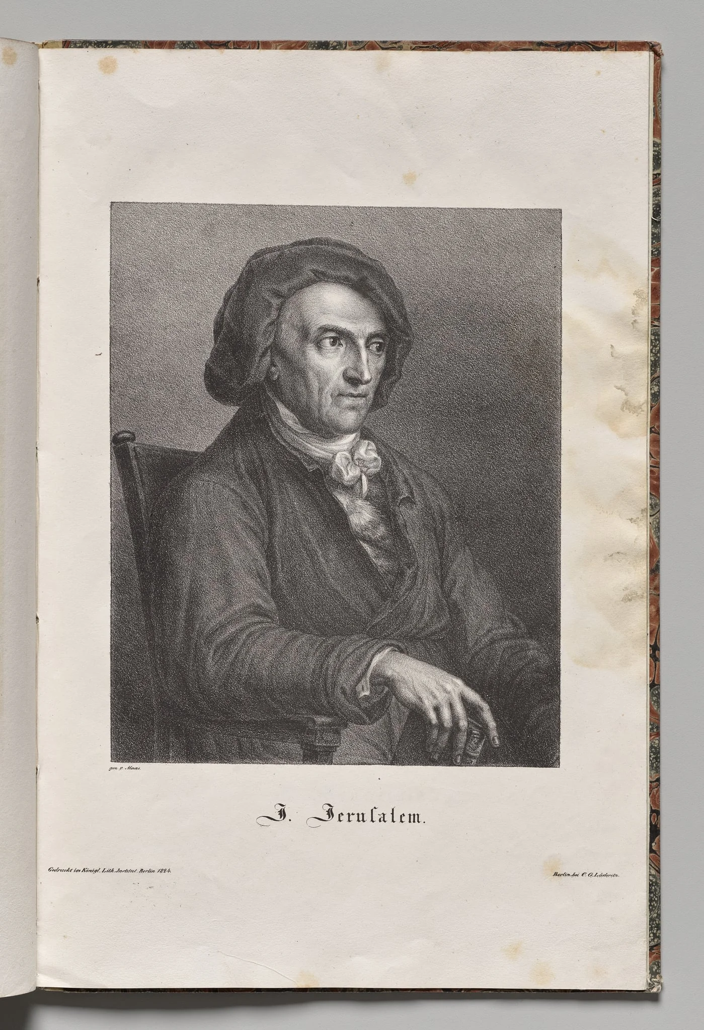 Germany's Famous Authors: Portrait of Johann Friedrich Wilhelm Jerusalem, detail