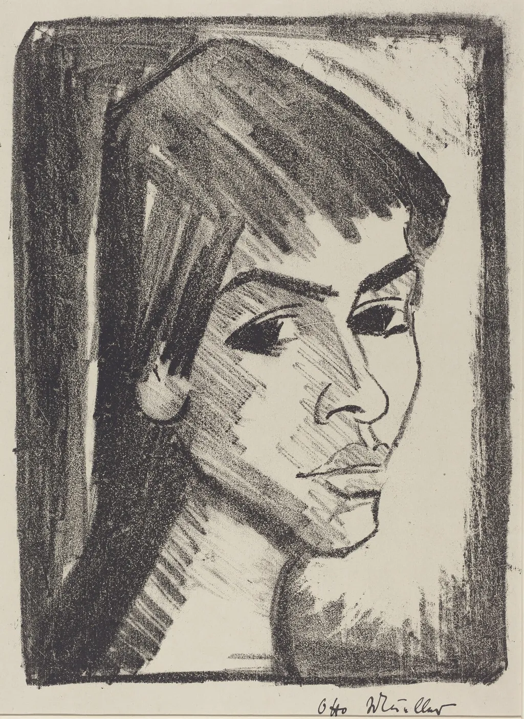 Irene Altman, by Otto Mueller, ink, 1922