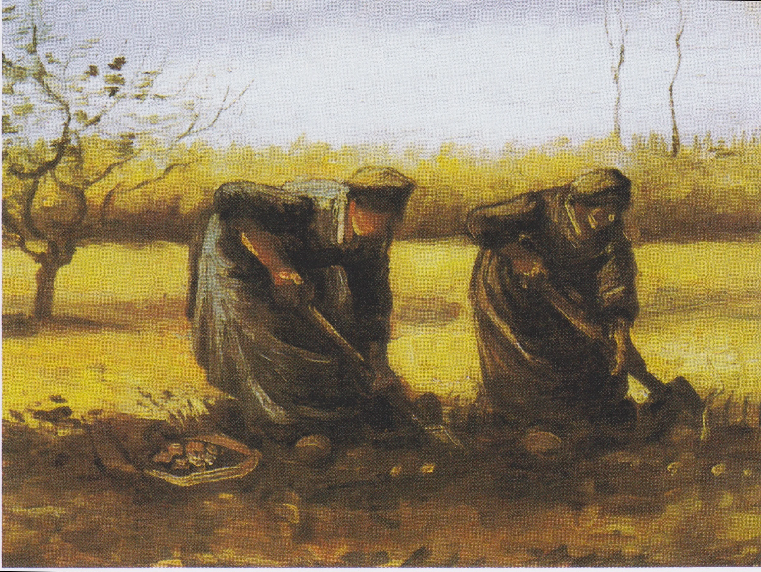 Two Peasant Women Digging Potatoes, detail
