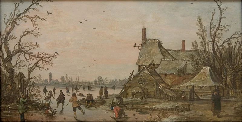 Winter Scene at a Farm, detail