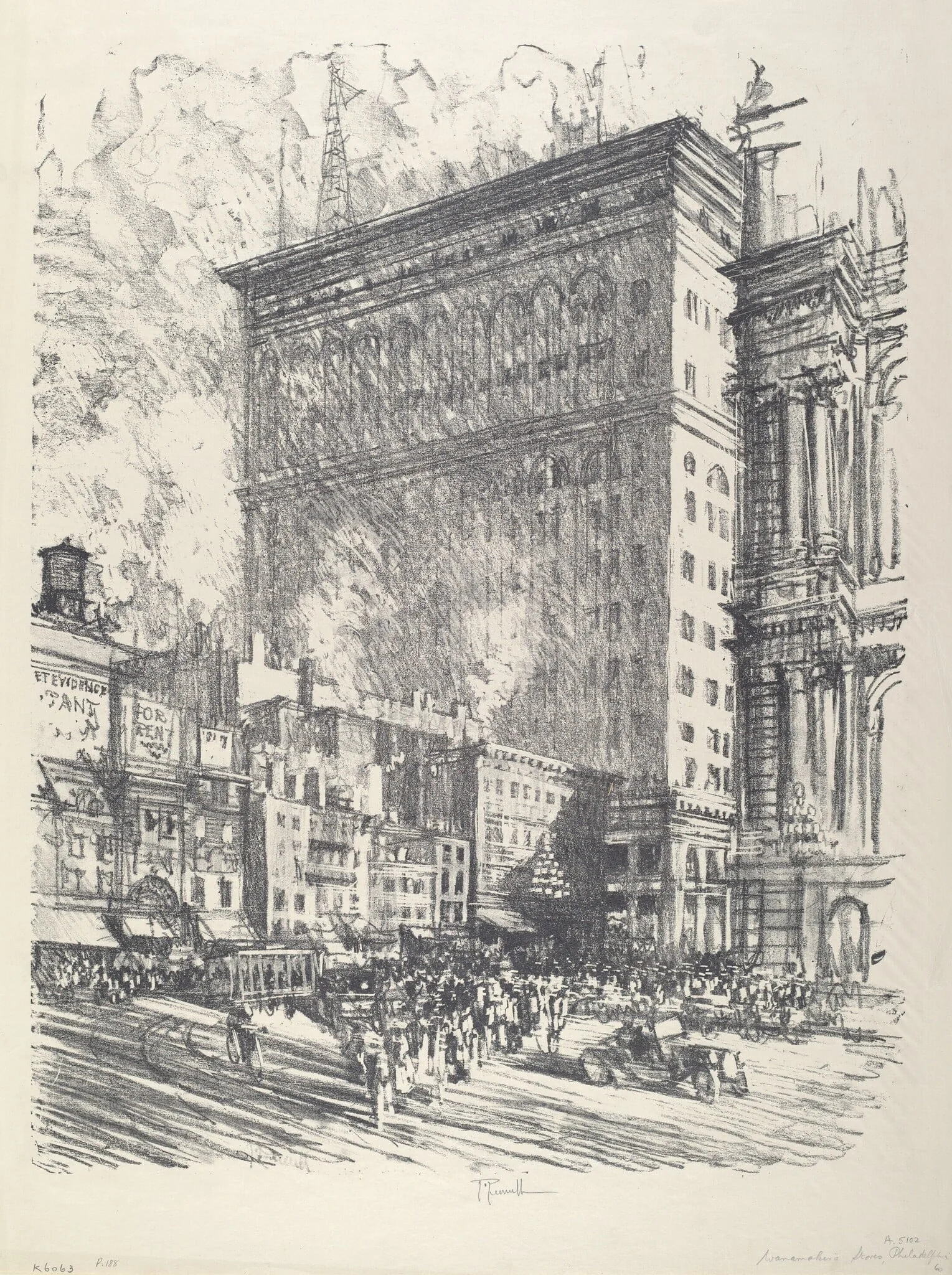 City Hall Square and Wanamaker Building, detail