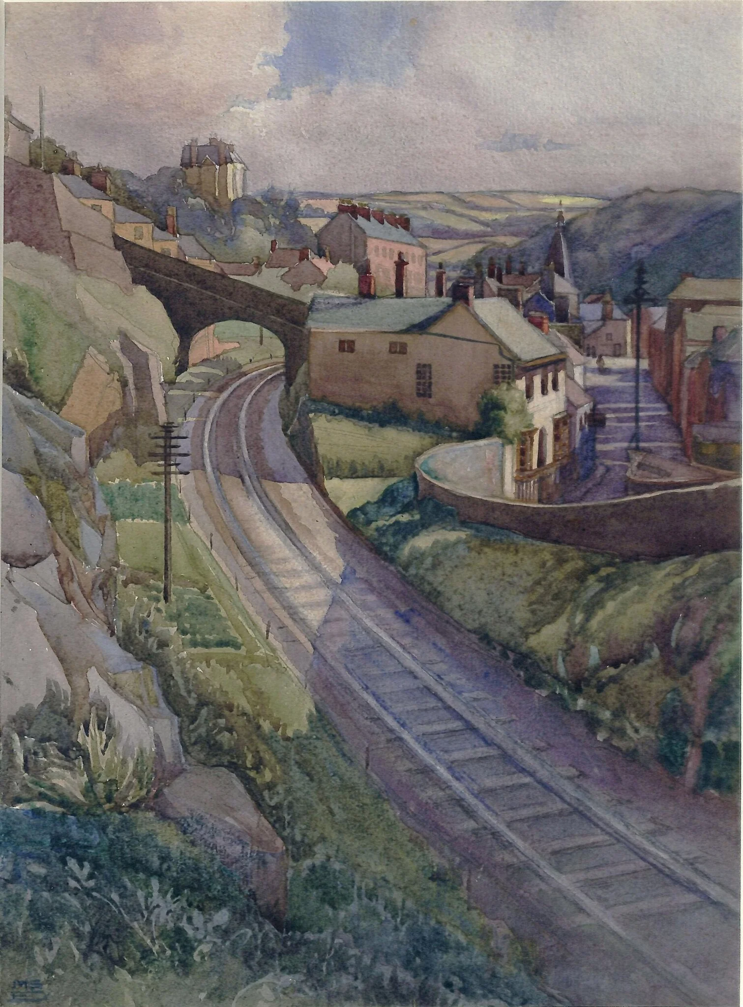 Approaching Bideford Station, detail