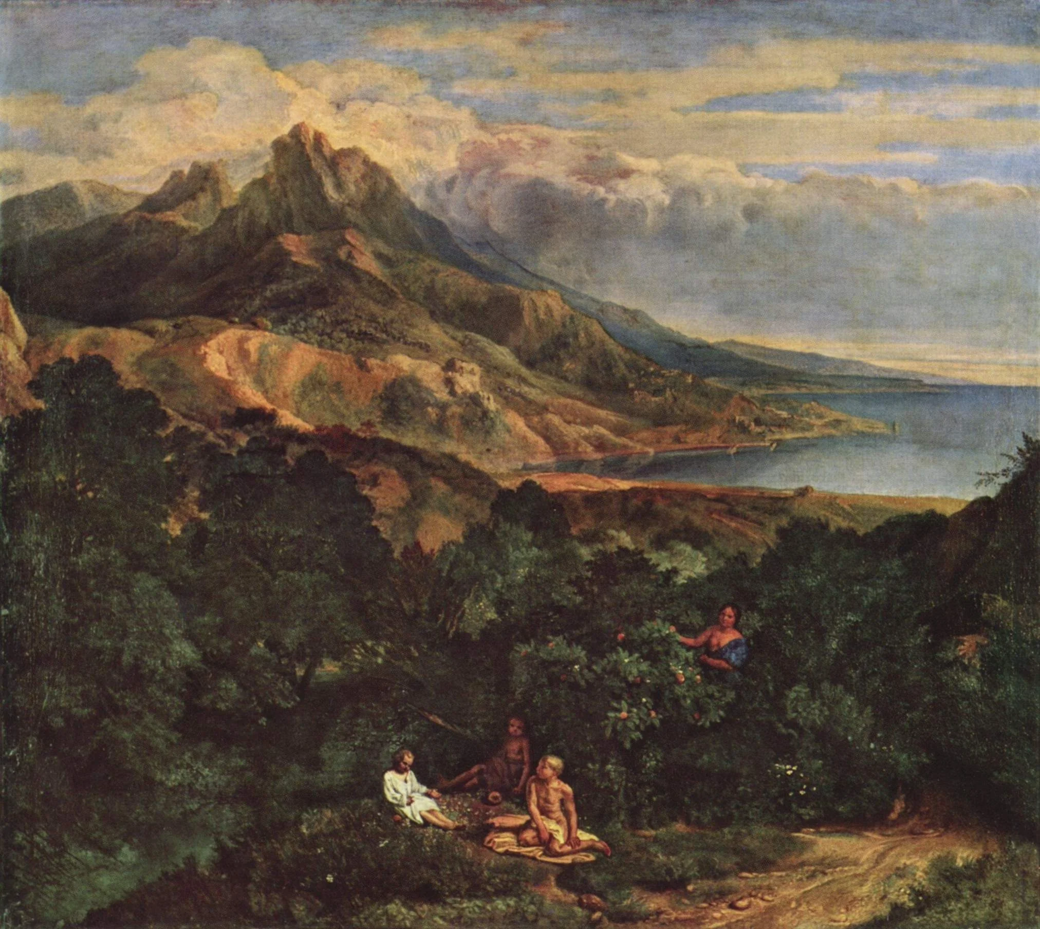 Italienische Küstenlandschaft, detail