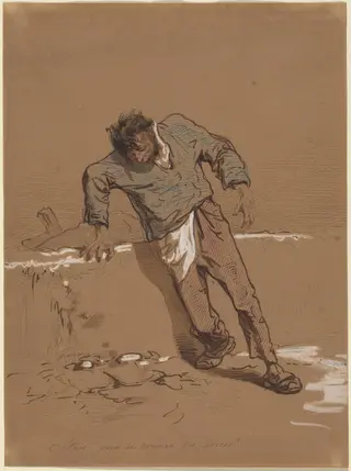 C'etais "pour se donner des forces", by Paul Gavarni, ink, 1845