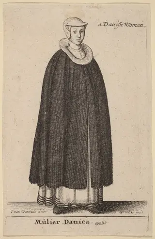 Mulier Danica, by Wenceslaus Hollar, ink, 1643