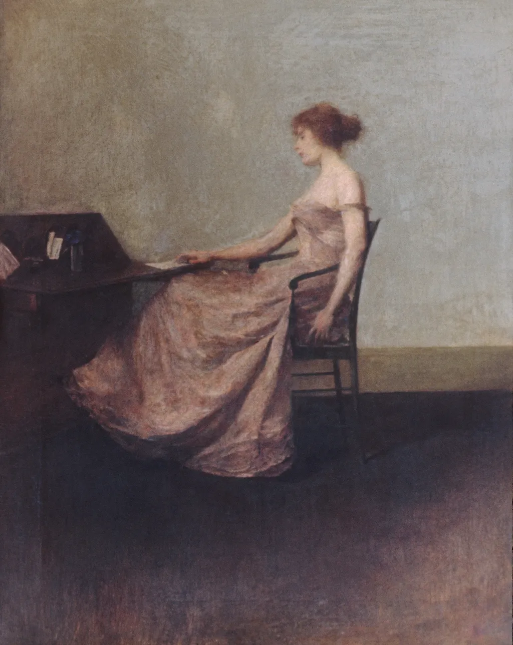 The Letter, by Thomas Dewing, oil, 1899