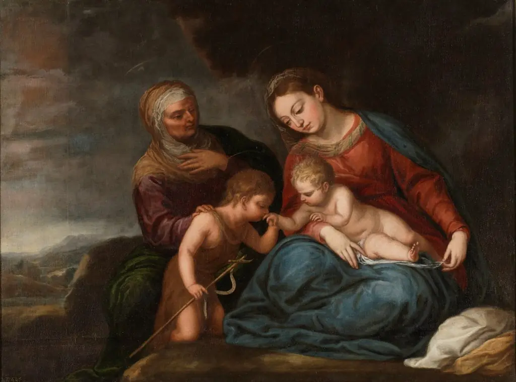 The Virgin and Child with Saints Elizabeth and John, by Pedro Atanasio Bocanegra, oil, 1651