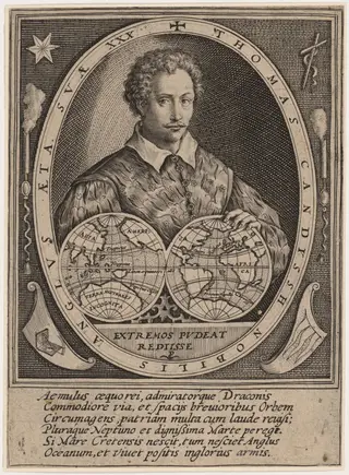 Thomas Cavendish, by Crispijn van de Passe I, ink, 1598