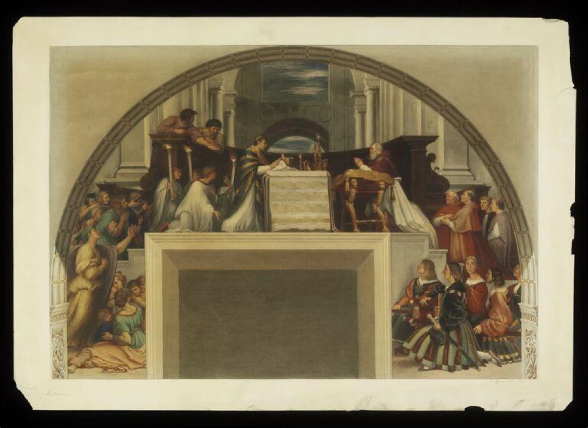 Copy after Raphael’s fresco representing the ‘Miracle of the Mass at Bolsena’ in the Stanza di Eliodoro (Vatican Palace, Rome, 1512-13), 1864., detail