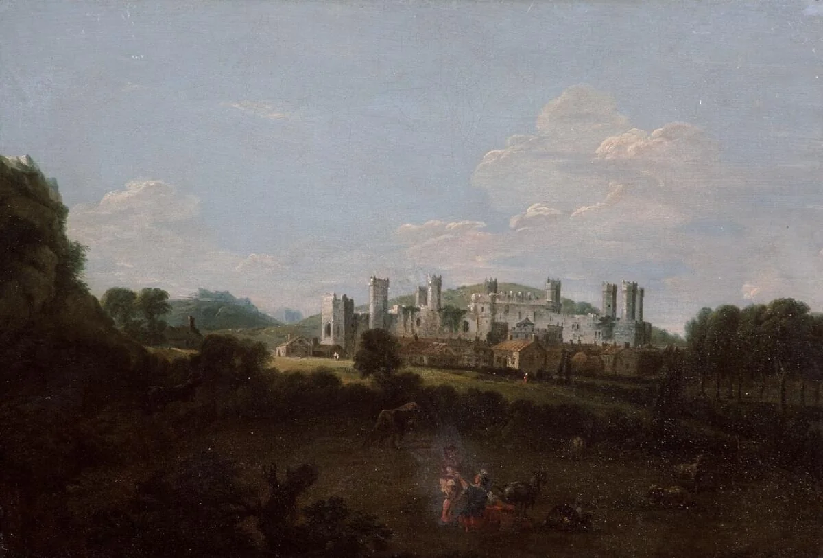 Prospect of Caernarfon Castle from north, detail