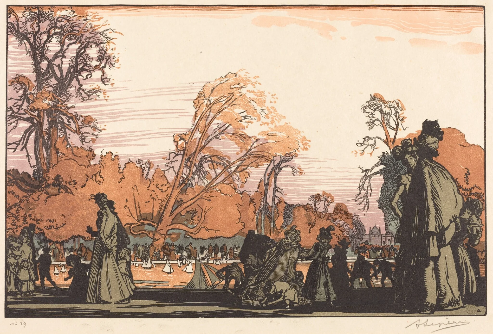 Pond in the Tuileries (Le bassin des Tuileries), detail