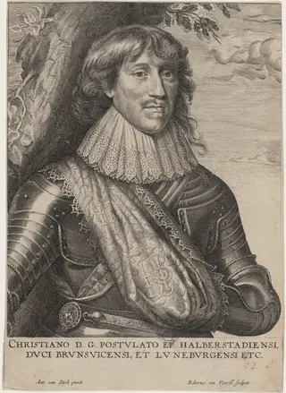 Christian, Duke of Brunswick, by Robert van Voerst, ink, 1616