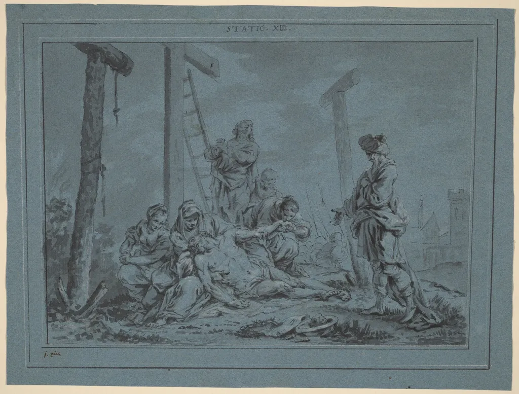 The Lamentation (STATIO XIII), by Januarius Zick, ink, 1772
