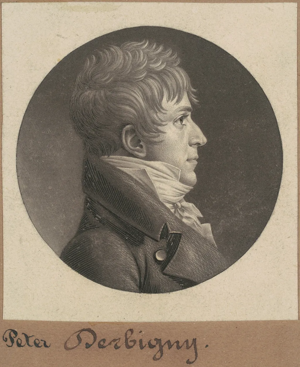 Pierre Auguste Charles Bourguignon Derbigny, by Charles B. J. Févret de Saint-Mémin, ink, 1805