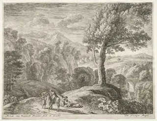 The Flight into Egypt: The Large Tree and the Cascade, by Herman van Swanevelt, 1653