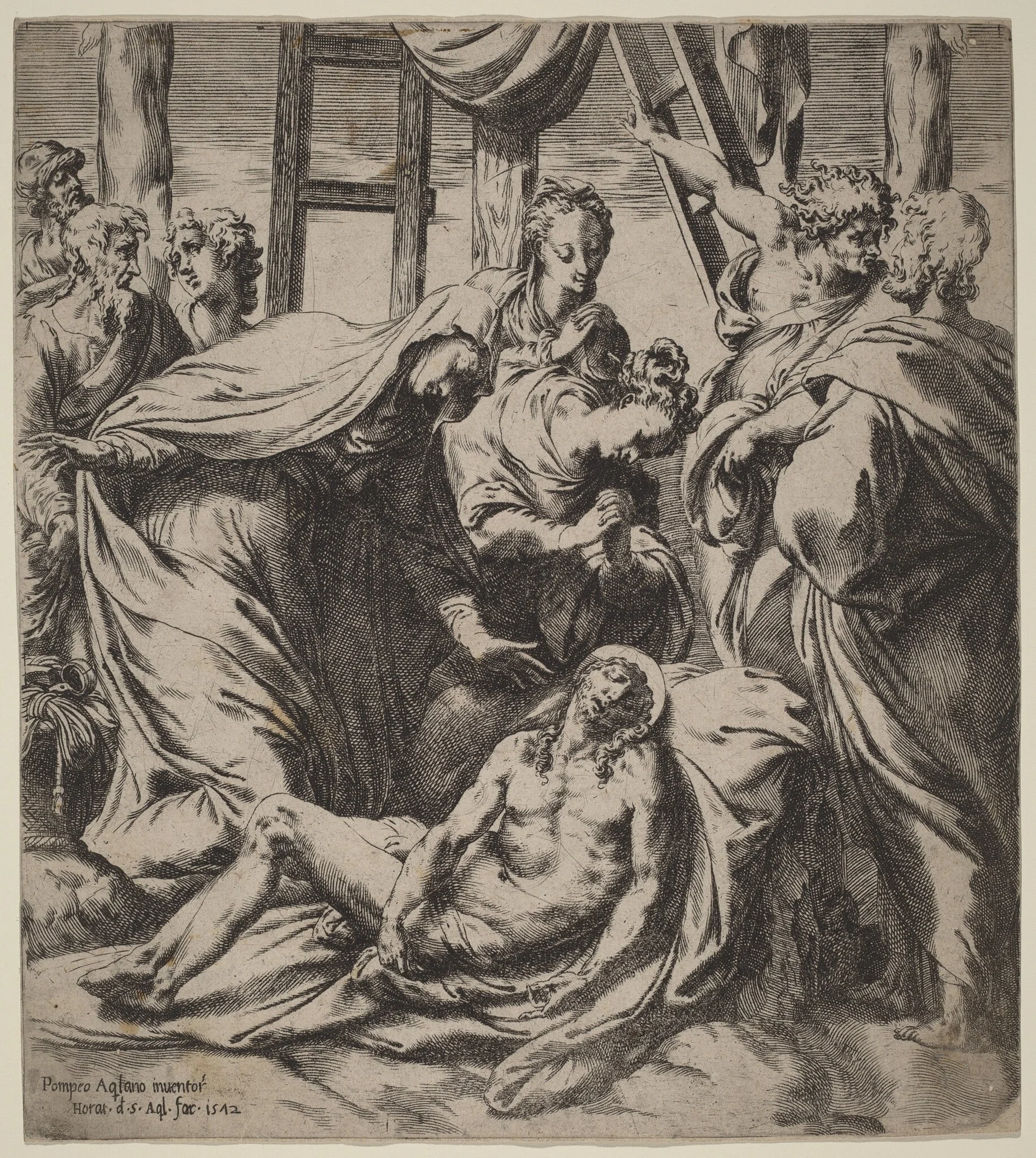 The Descent from the Cross, detail