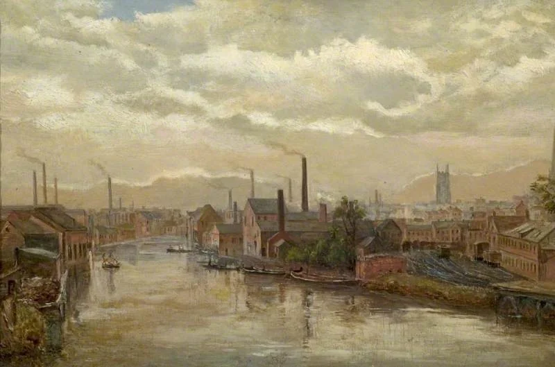 The River Derwent from the Great Northern Railway Bridge, Derby, detail