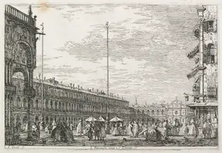 Views:  The Procurator's Palace and the Church of St. Géminien, Venice, by Canaletto, 1740