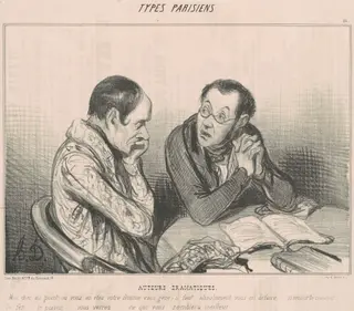 Auteurs dramatiques, by Honoré Daumier, ink, 1839