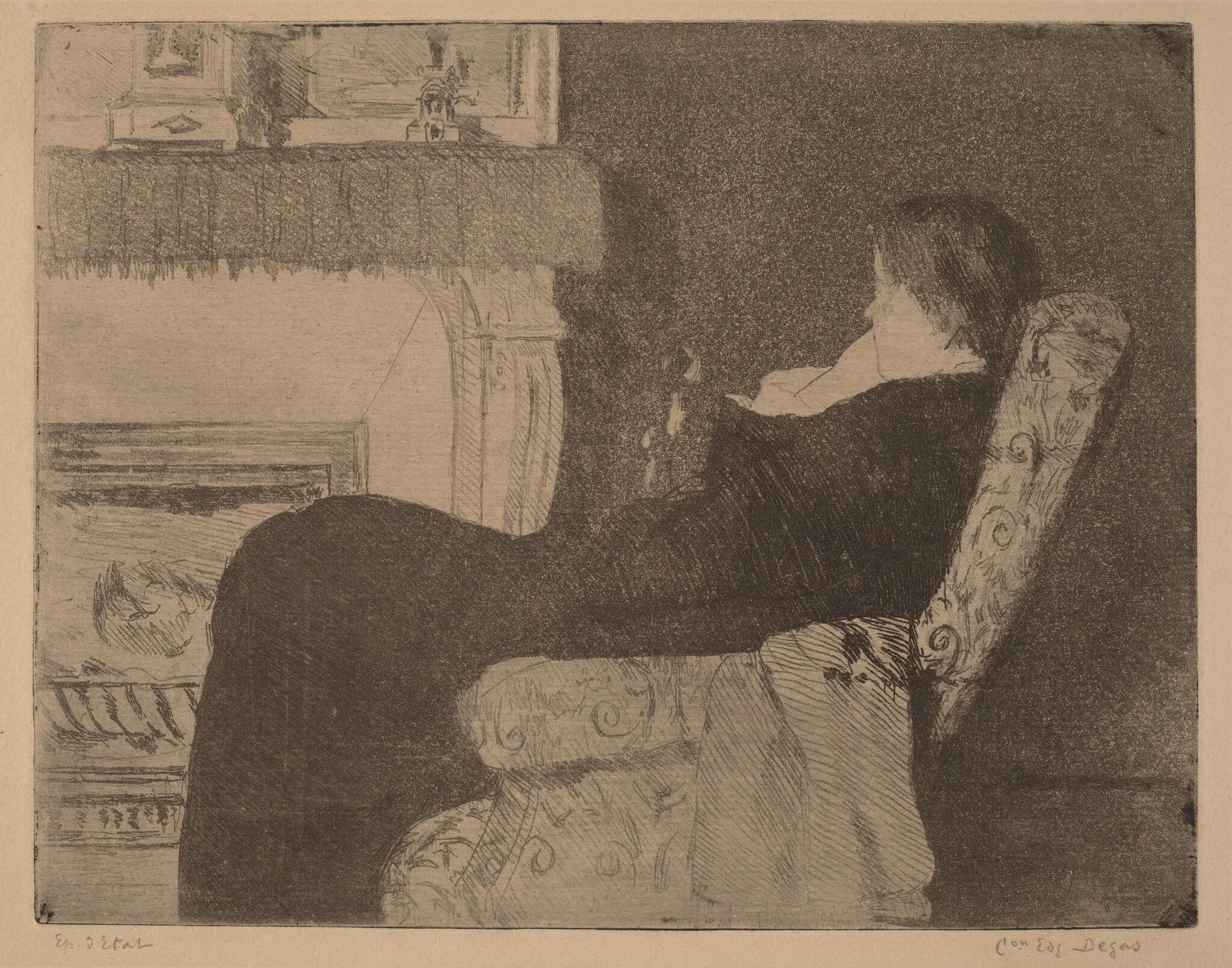 Before the Fireplace (No. 1), detail
