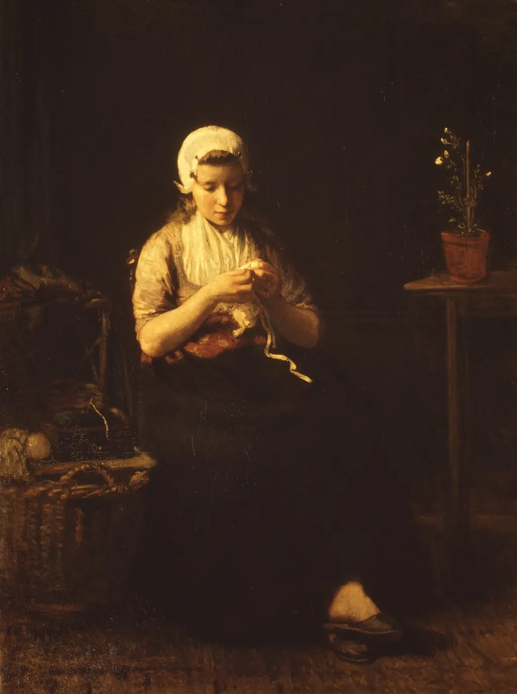Expectation, by Jozef Israëls, oil, 1889