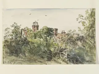 Cottages at East Bergholt, by John Constable, watercolor, 31