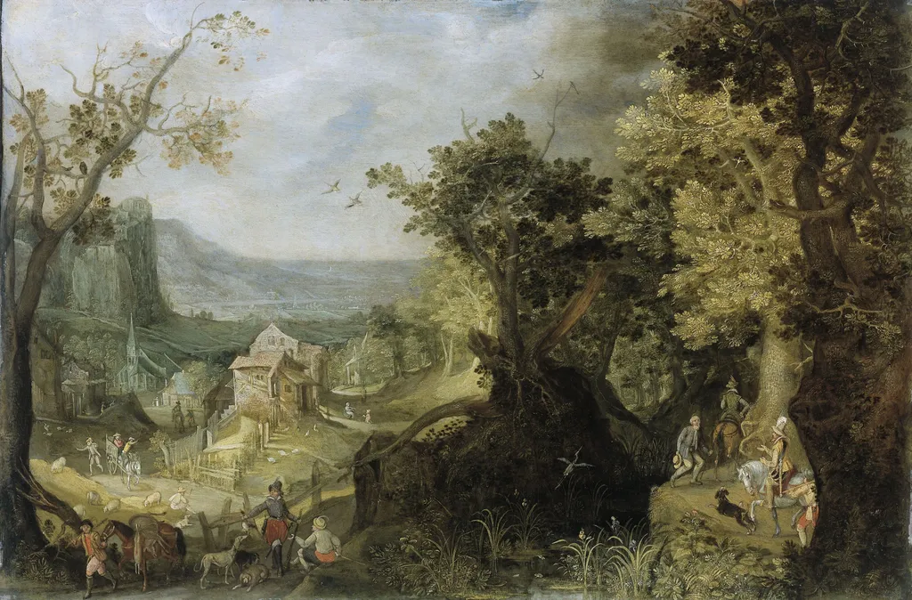 Wooded Landscape, by Anton Mirou, oil, 1608