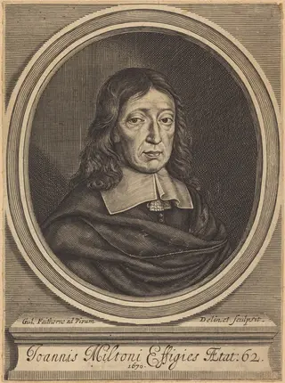 John Milton, by William Faithorne, ink, 1670