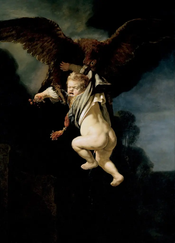 The Rape of Ganymede, by Rembrandt, oil, 1635