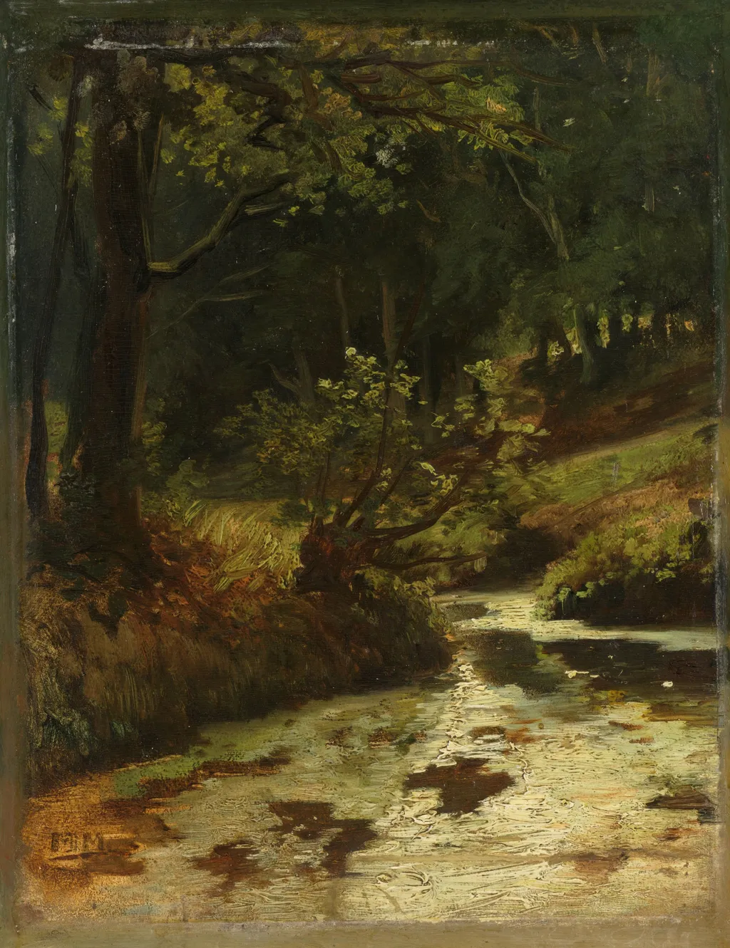 Brook in the Woods near Oosterbeek, by Matthijs Maris, oil, 1860