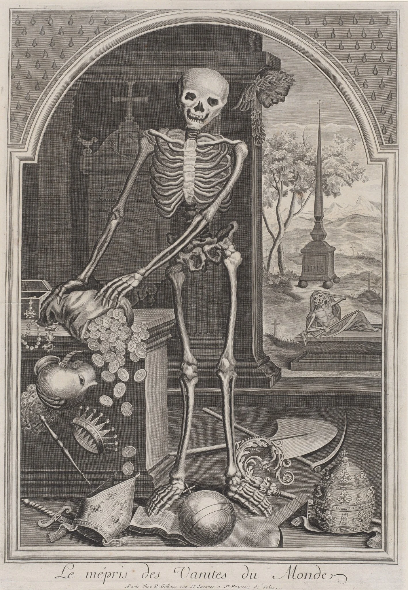 Death with Worldly Vanities, detail