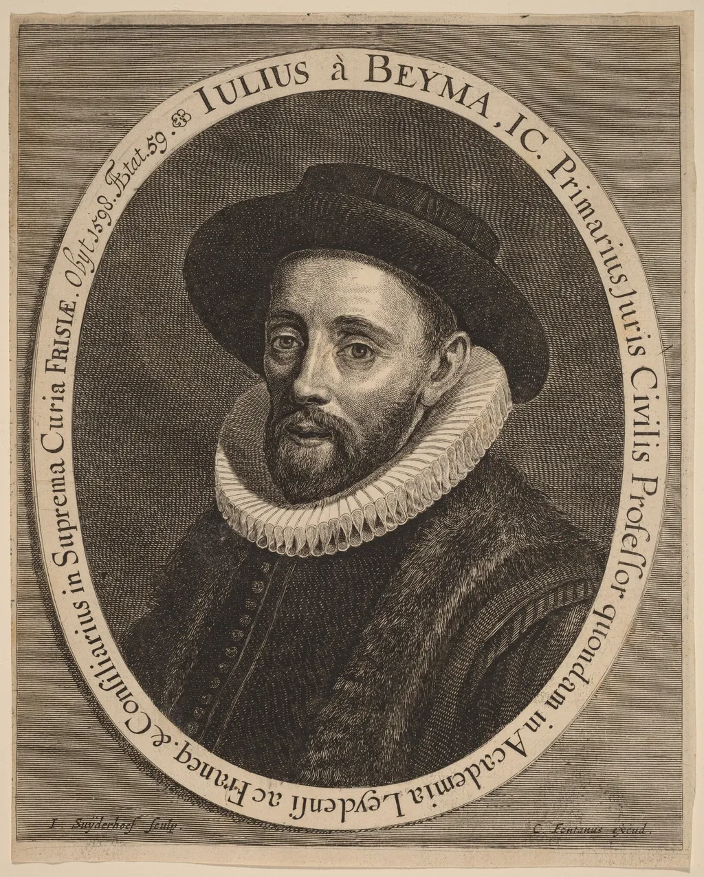 Julius Beyma, by Jonas Suyderhoff, ink, 1650